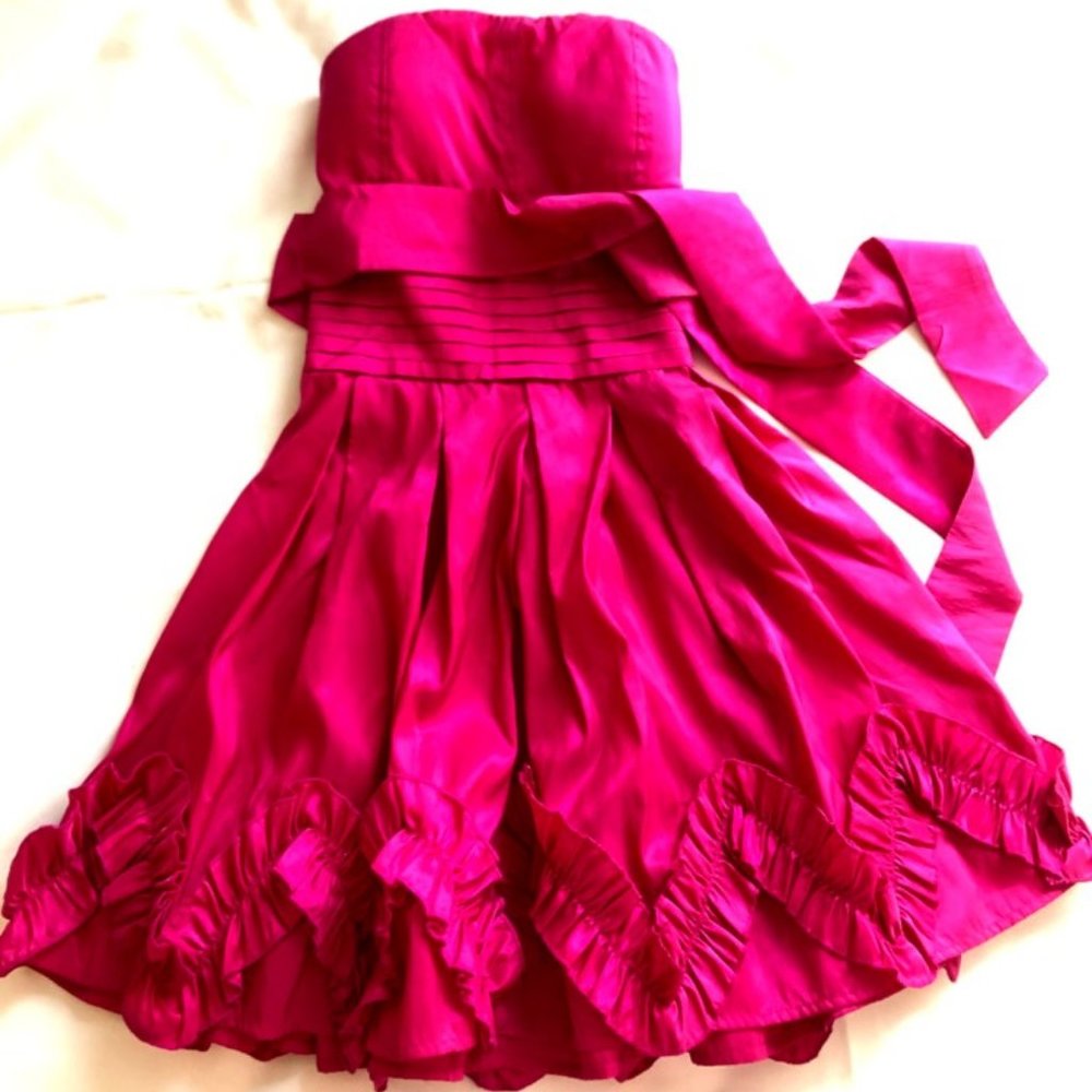 SNAP prom homecoming formal hot pink short mini dress 3